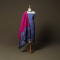 Blue - Pochampally Ikat Silk Cotton 3pc Unstitched Dress Material Suit Set 56