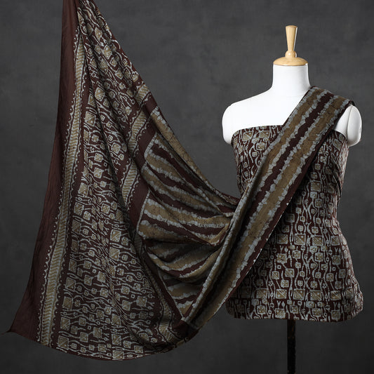 Multicolor - 3pc Kutch Batik Printed Cotton Suit Material Set