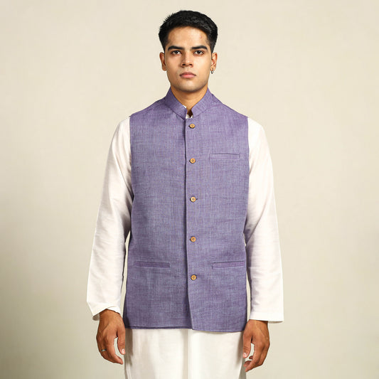 Pure Cotton Handloom Men Nehru Jacket 01