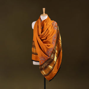 Kutch Mirror Work Handwoven Neran Hand Embroidery Acrylic Wool Shawl 86