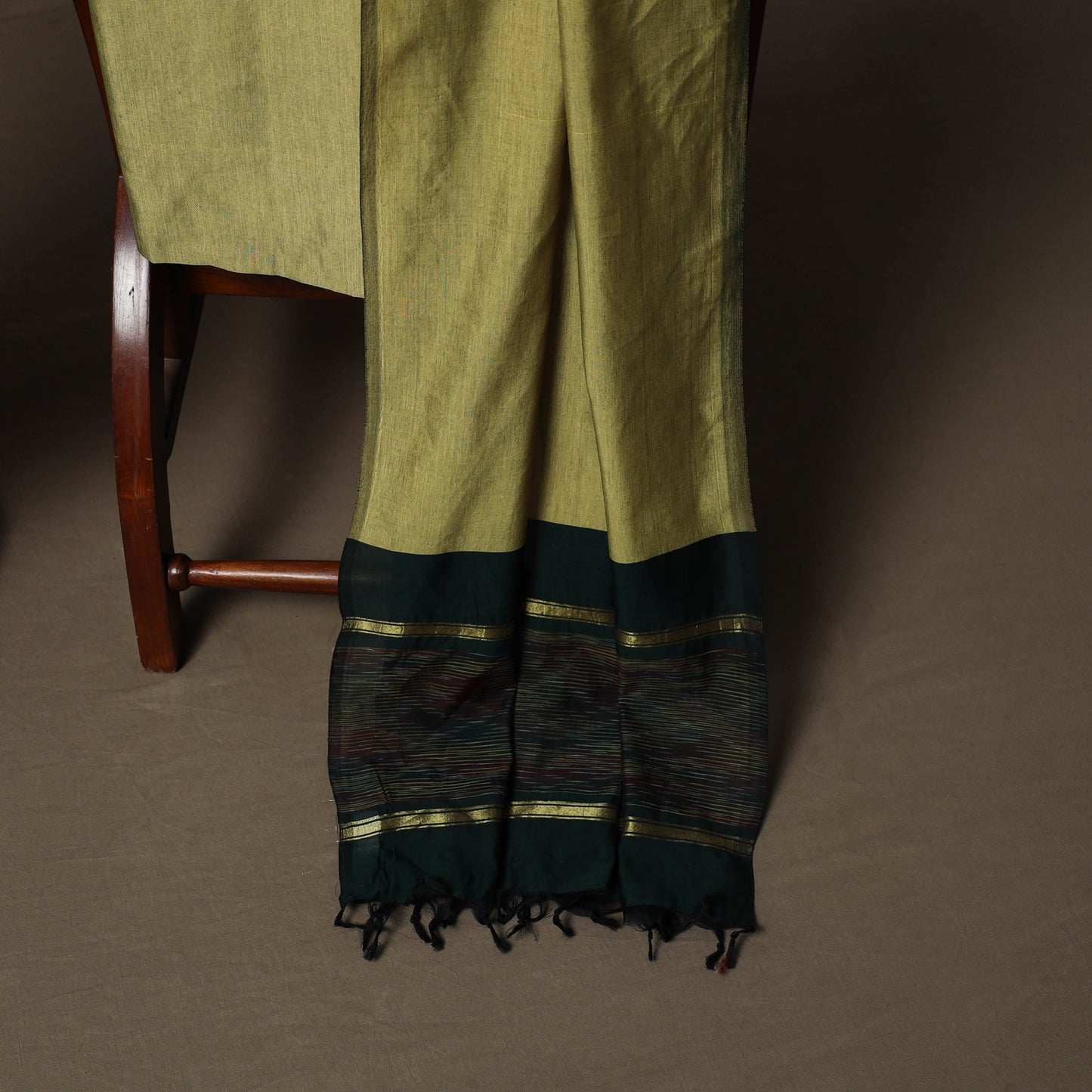 Pochampally Ikat Silk Cotton 3pc Unstitched Dress Material Suit Set 21