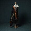 Black - Ilkal Kasuti Embroidery Cotton 3pc Unstitched Dress Material Suit Set 16