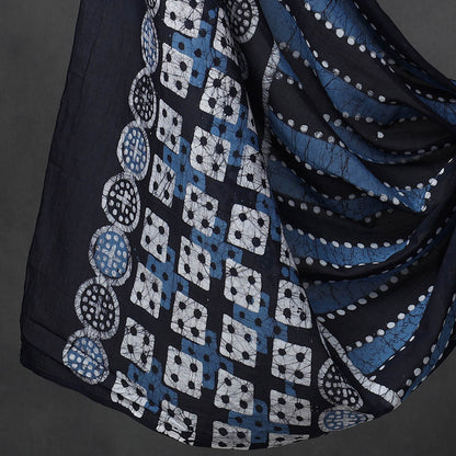 Blue - 3pc Kutch Batik Printed Cotton Suit Material Set