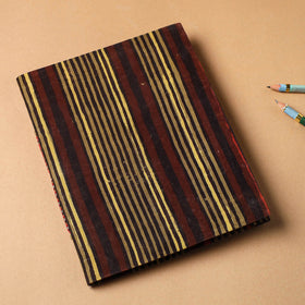 Multicolor - bagru fabric cover handmade paper notebook (9