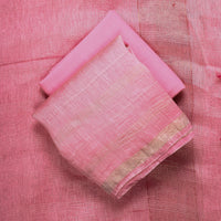 3pc Linen Silk Handloom Plain Dress Material 05