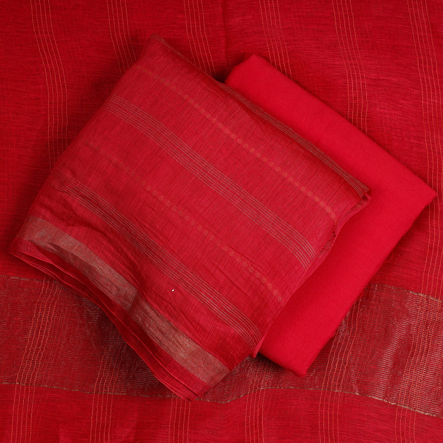 3pc Linen Silk Handloom Plain Dress Material 09