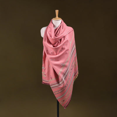 Kutch Bhujodi Handwoven Mirror Work Acrylic Wool Shawl 102