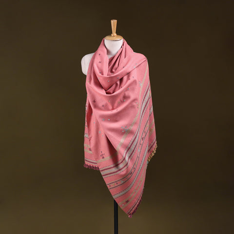 Kutch Bhujodi Handwoven Mirror Work Acrylic Wool Shawl 102