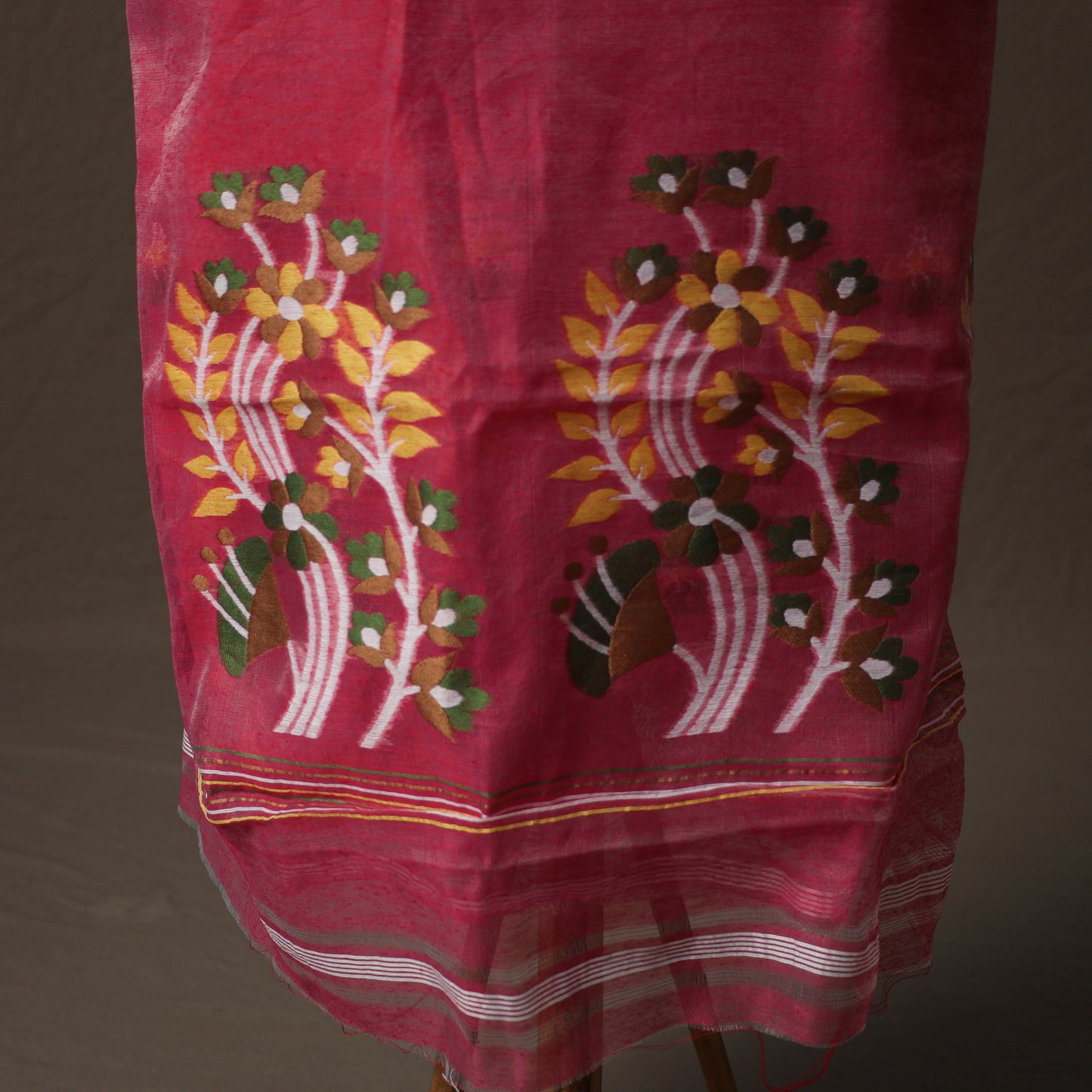 Phulia Jamdani Silk Cotton 2pc Unstitched Dress Material Kurta Set 10