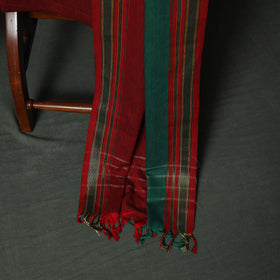 Green - Dharwad Cotton 3pc Unstitched Dress Material Suit Set with Woven Zari Buti Border 03