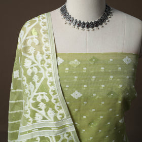 Phulia Jamdani Silk Cotton 2pc Unstitched Dress Material Kurta Set 02