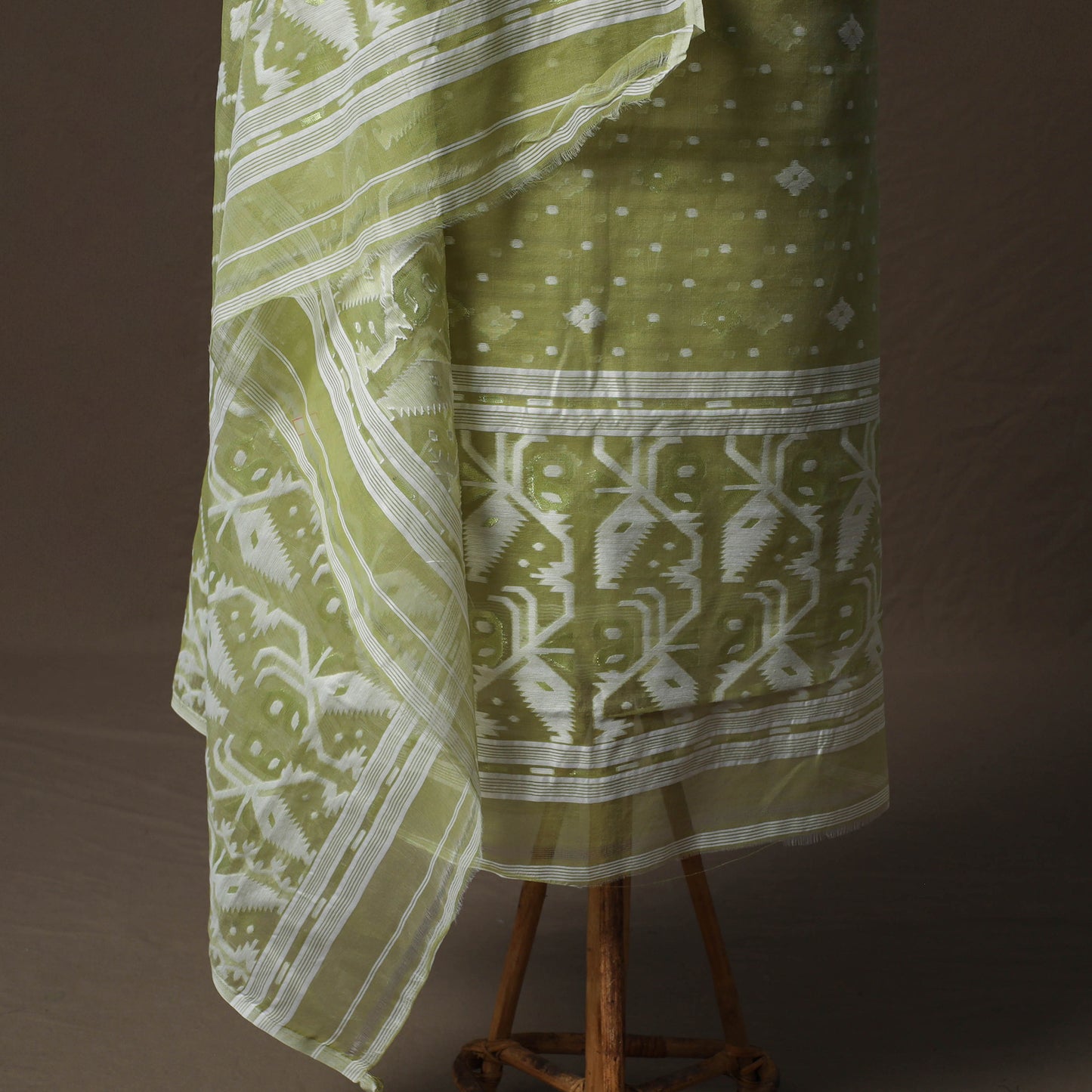 Phulia Jamdani Silk Cotton 2pc Unstitched Dress Material Kurta Set 02