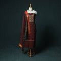 Maroon - Ilkal Kasuti Embroidery Cotton 3pc Unstitched Dress Material Suit Set 23