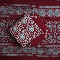 Maroon - Kutch Print Cotton 3pc Batik Dress Material 41