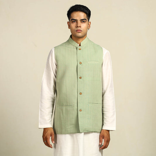 Pure Cotton Handloom Men Nehru Jacket 08