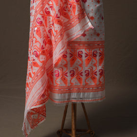 Phulia Jamdani Silk Cotton 2pc Unstitched Dress Material Kurta Set 05