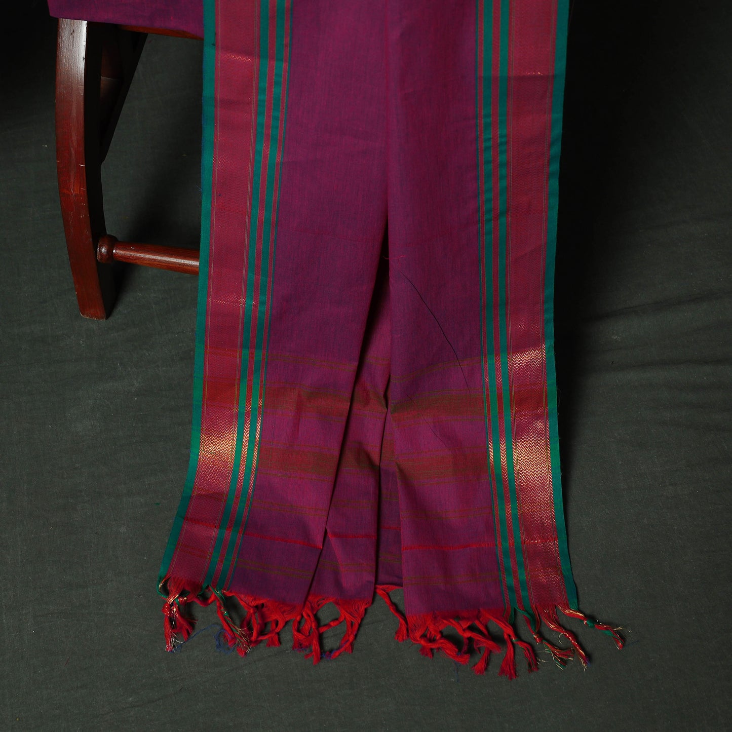 Dharwad Cotton 3pc Unstitched Dress Material Suit Set with Woven Zari Border 07