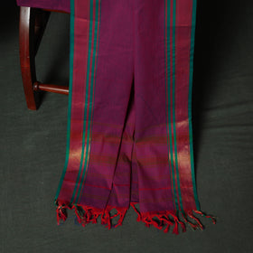 Dharwad Cotton 3pc Unstitched Dress Material Suit Set with Woven Zari Border 07