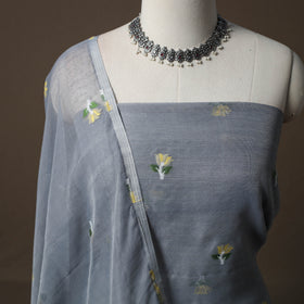 Phulia Jamdani Silk Cotton 2pc Unstitched Dress Material Kurta Set 06