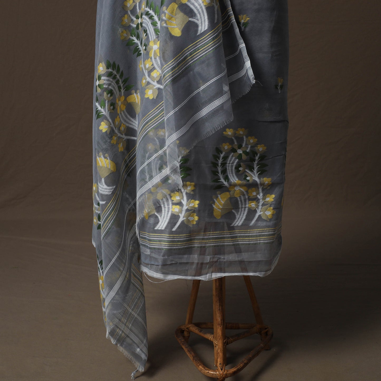 Phulia Jamdani Silk Cotton 2pc Unstitched Dress Material Kurta Set 06