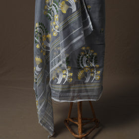 Phulia Jamdani Silk Cotton 2pc Unstitched Dress Material Kurta Set 06
