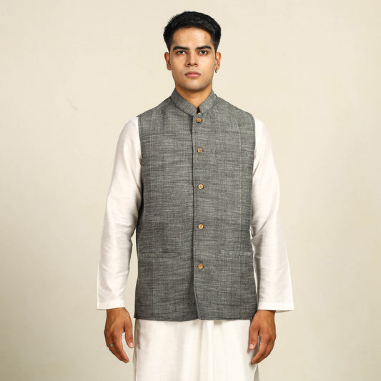 Pure Cotton Handloom Men Nehru Jacket 03