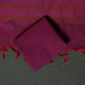 Dharwad Cotton 3pc Unstitched Dress Material Suit Set with Woven Zari Border 07