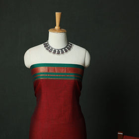 Dharwad Cotton 3pc Unstitched Dress Material Suit Set with Woven Zari Border 08