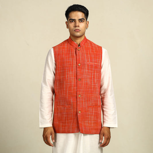 Pure Cotton Handloom Men Nehru Jacket 05