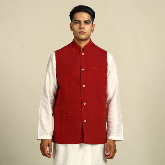 Pure Cotton Handloom Men Nehru Jacket 04