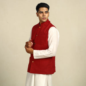 Pure Cotton Handloom Men Nehru Jacket 04