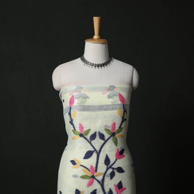 Jamdani Silk Cotton 2pc Unstitched Dress Material Kurta Set 02