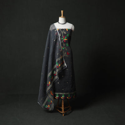 Jamdani Silk Cotton 2pc Unstitched Dress Material Kurta Set 03