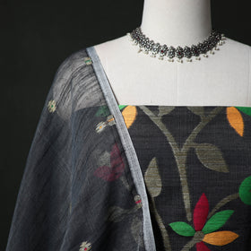 Jamdani Silk Cotton 2pc Unstitched Dress Material Kurta Set 03