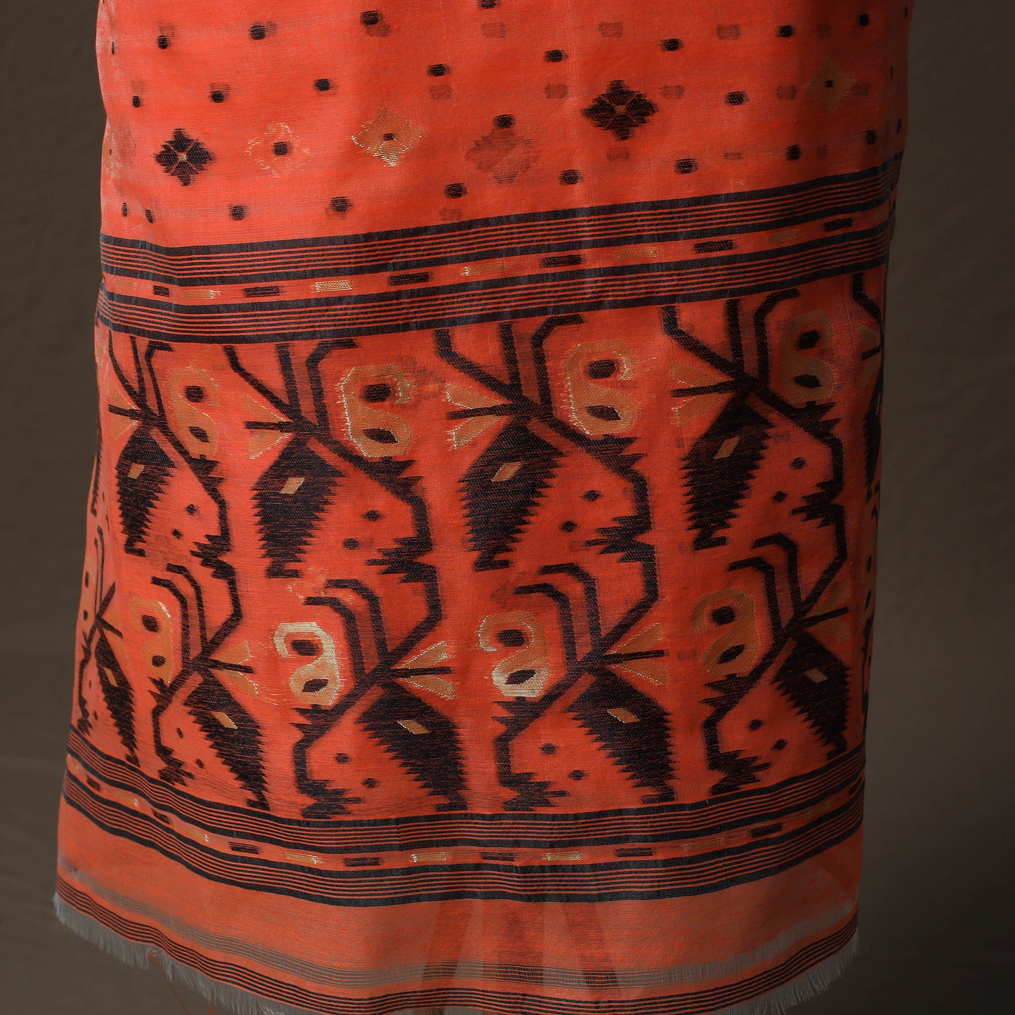 Phulia Jamdani Silk Cotton 2pc Unstitched Dress Material Kurta Set 12