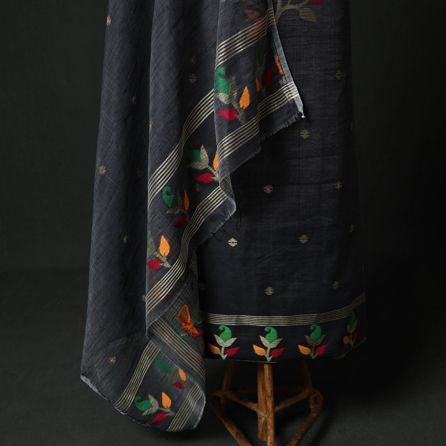 Jamdani Silk Cotton 2pc Unstitched Dress Material Kurta Set 03