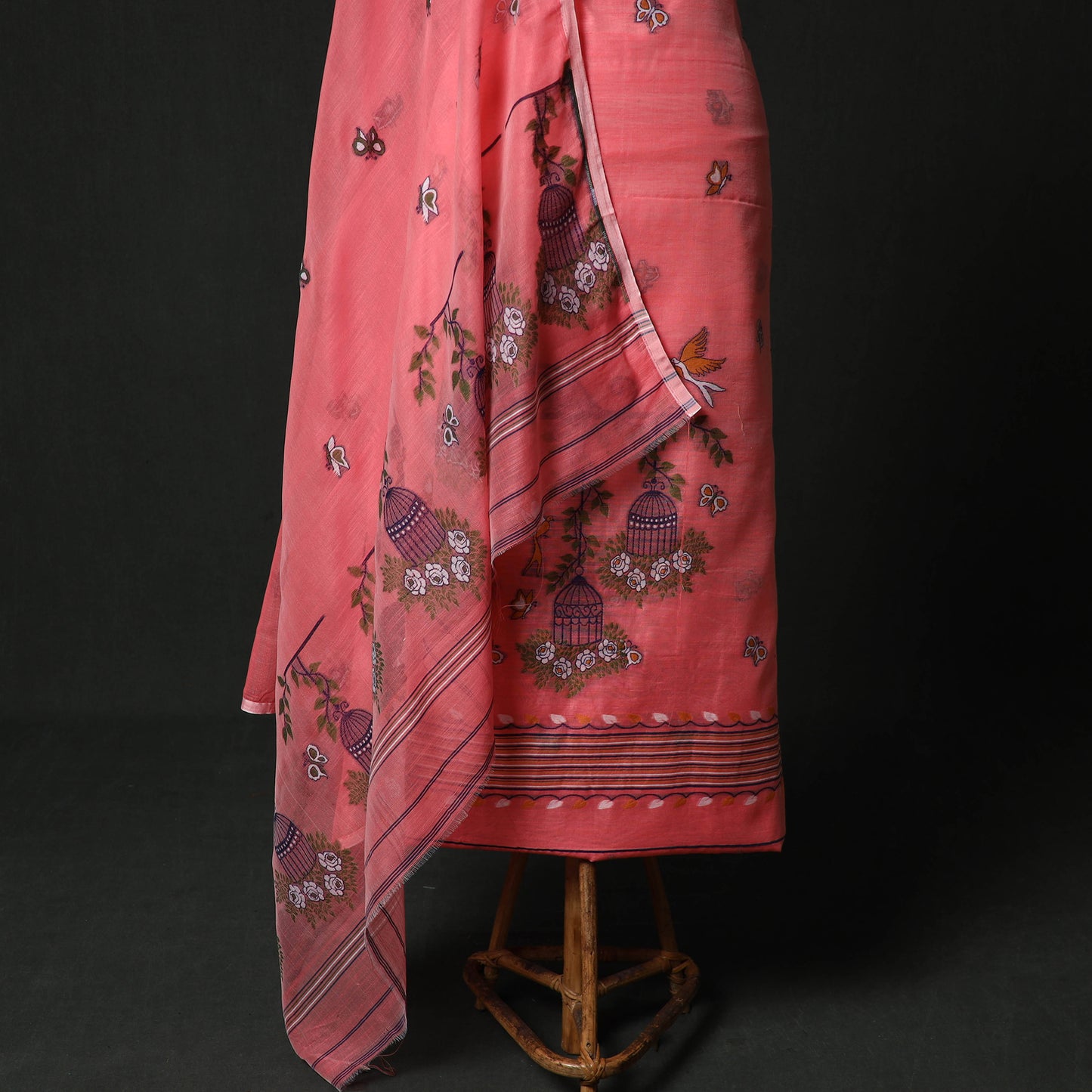Jamdani Silk Cotton 2pc Unstitched Dress Material Kurta Set 04