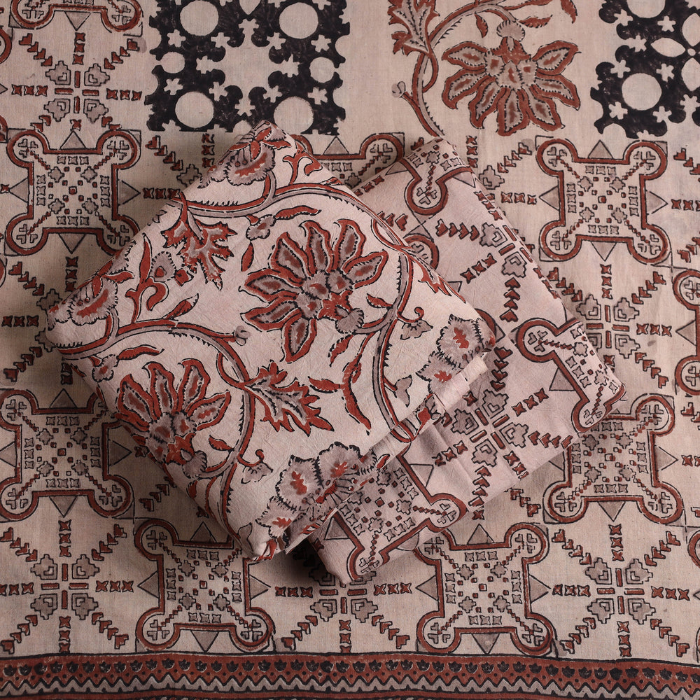 Kutch Block Print Cotton 3pc Ajrakh Dress Material 02