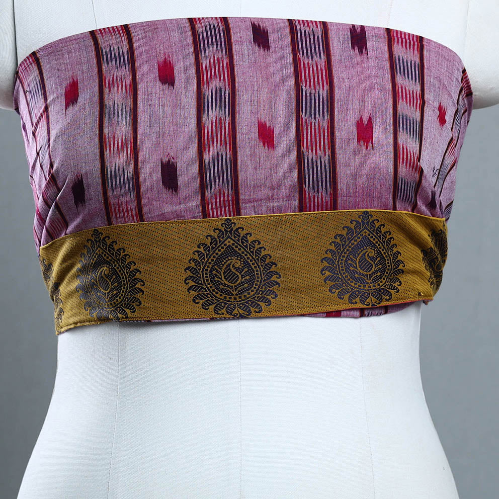 Purple - Rangoli Cotton Sambalpuri Ikat Blouse Material 10