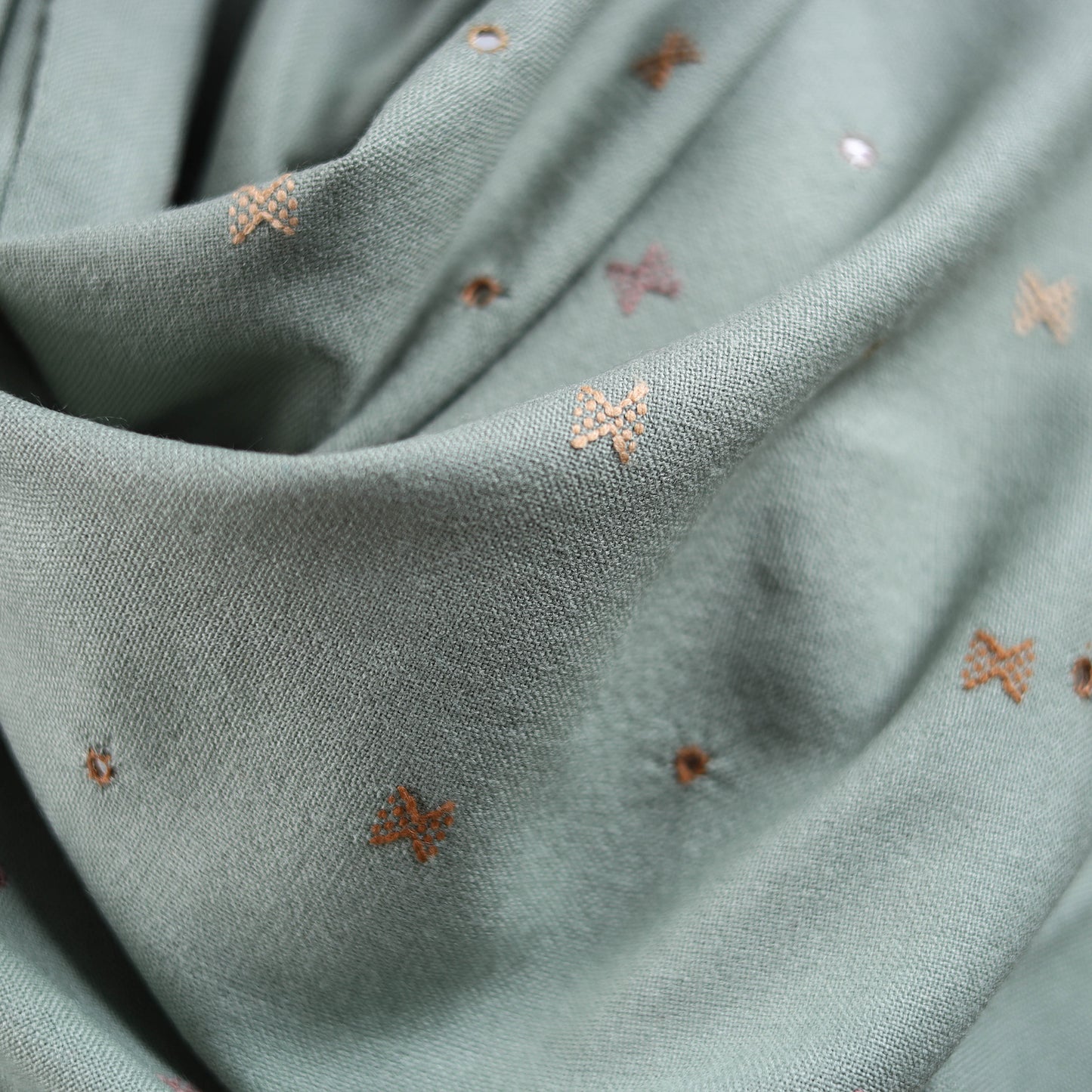 Kutch Bhujodi Handwoven Mirror Work Acrylic Wool Shawl 104