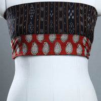 Black - Rangoli Cotton Sambalpuri Ikat Blouse Material 14