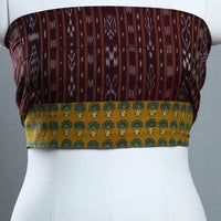 Maroon - Rangoli Cotton Sambalpuri Ikat Blouse Material 15