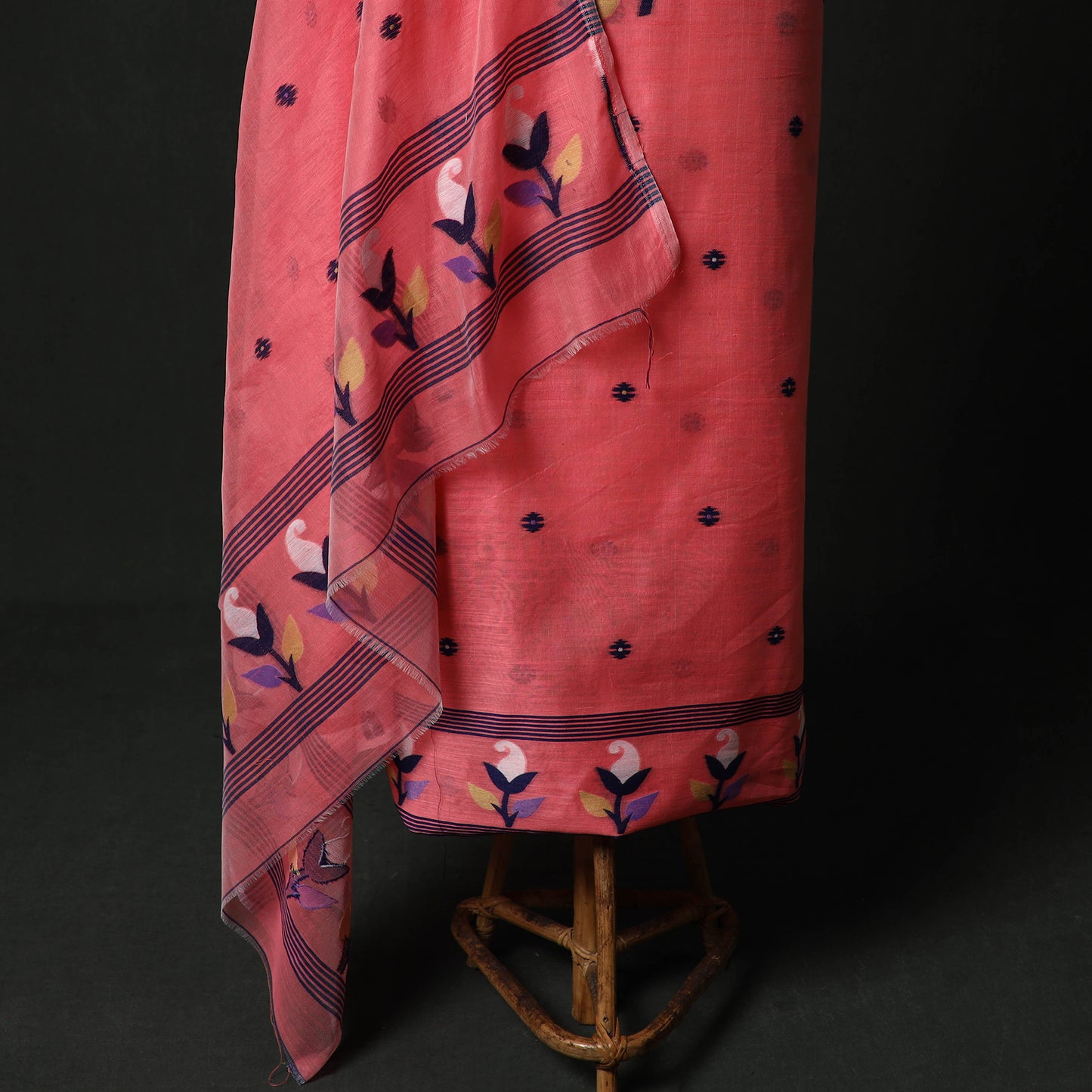 Jamdani Silk Cotton 2pc Unstitched Dress Material Kurta Set 07