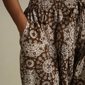 Brown Bagh Block Print Natural Dyed Cotton Salwar
