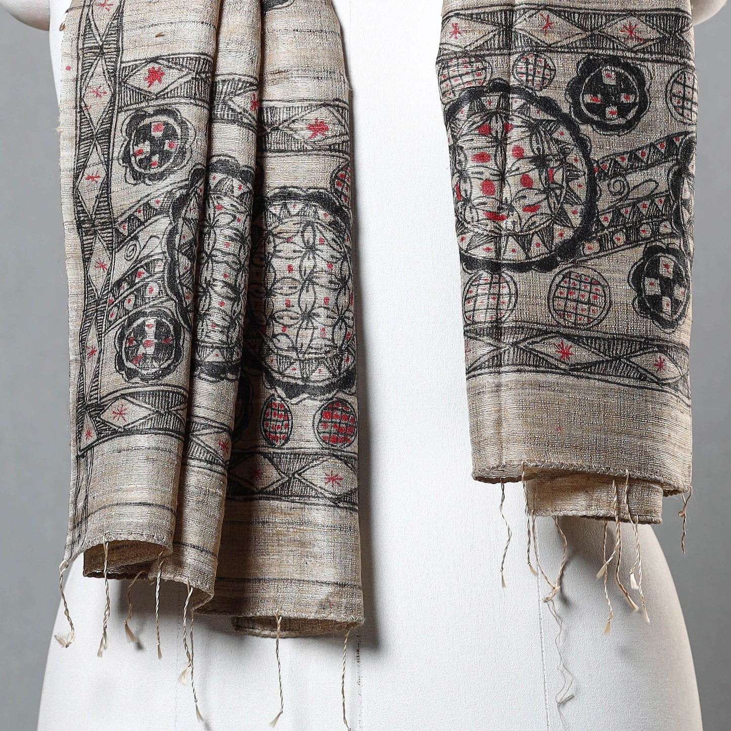 Special Pure Handspun Handwoven Silk Wool Stole 82