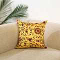 Yellow - hand embroidery cushion cover in chanderi silk 26