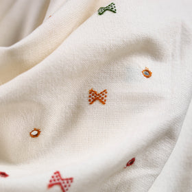 Kutch Bhujodi Handwoven Mirror Work Acrylic Wool Shawl 107