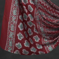 Red - Kutch Print Cotton 3pc Batik Dress Material 78