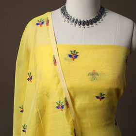 Phulia Jamdani Silk Cotton 2pc Unstitched Dress Material Kurta Set 21