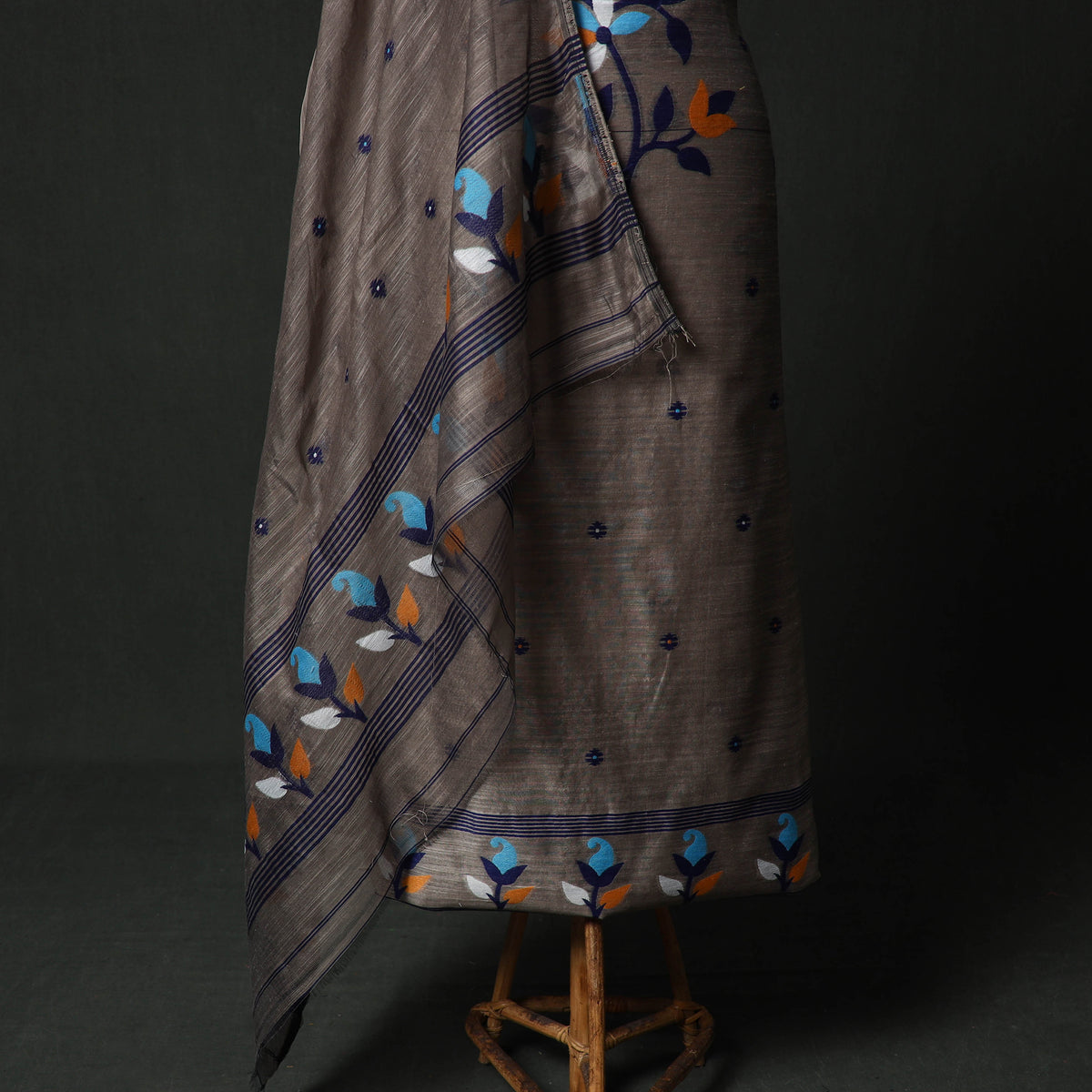 Jamdani Silk Cotton 2pc Unstitched Dress Material Kurta Set 11